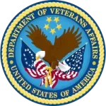 The Department of Veterans Affairs (VA) logo features a circular design often incorporating the American eagle, stars, and the U.S. flag, symbolizing strength, unity, and national pride.